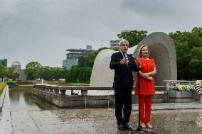 President of Chile Sebastián Piñera visits Hiroshima Peace Memorial Park